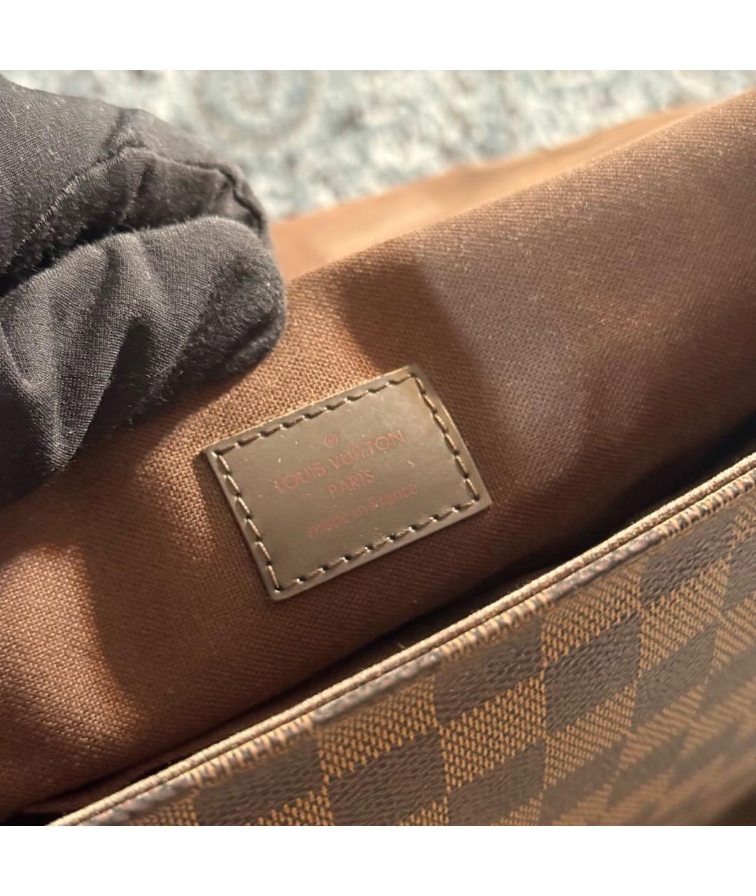 LOUIS VUITTON Коричневая кожаная сумка на плечо, фото 7