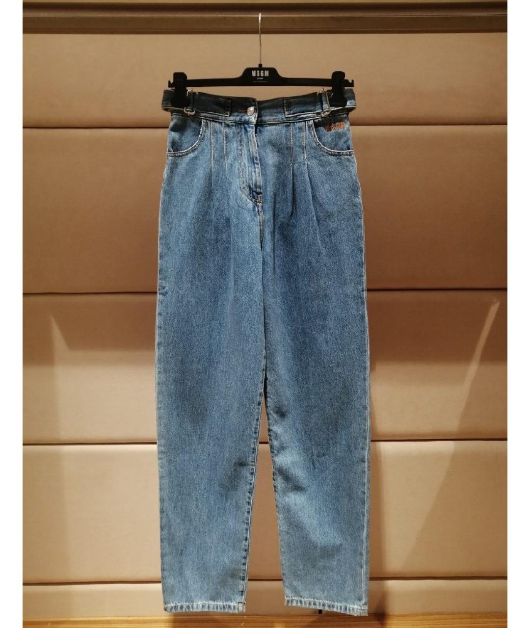 MSGM Синие хлопковые прямые джинсы, фото 3