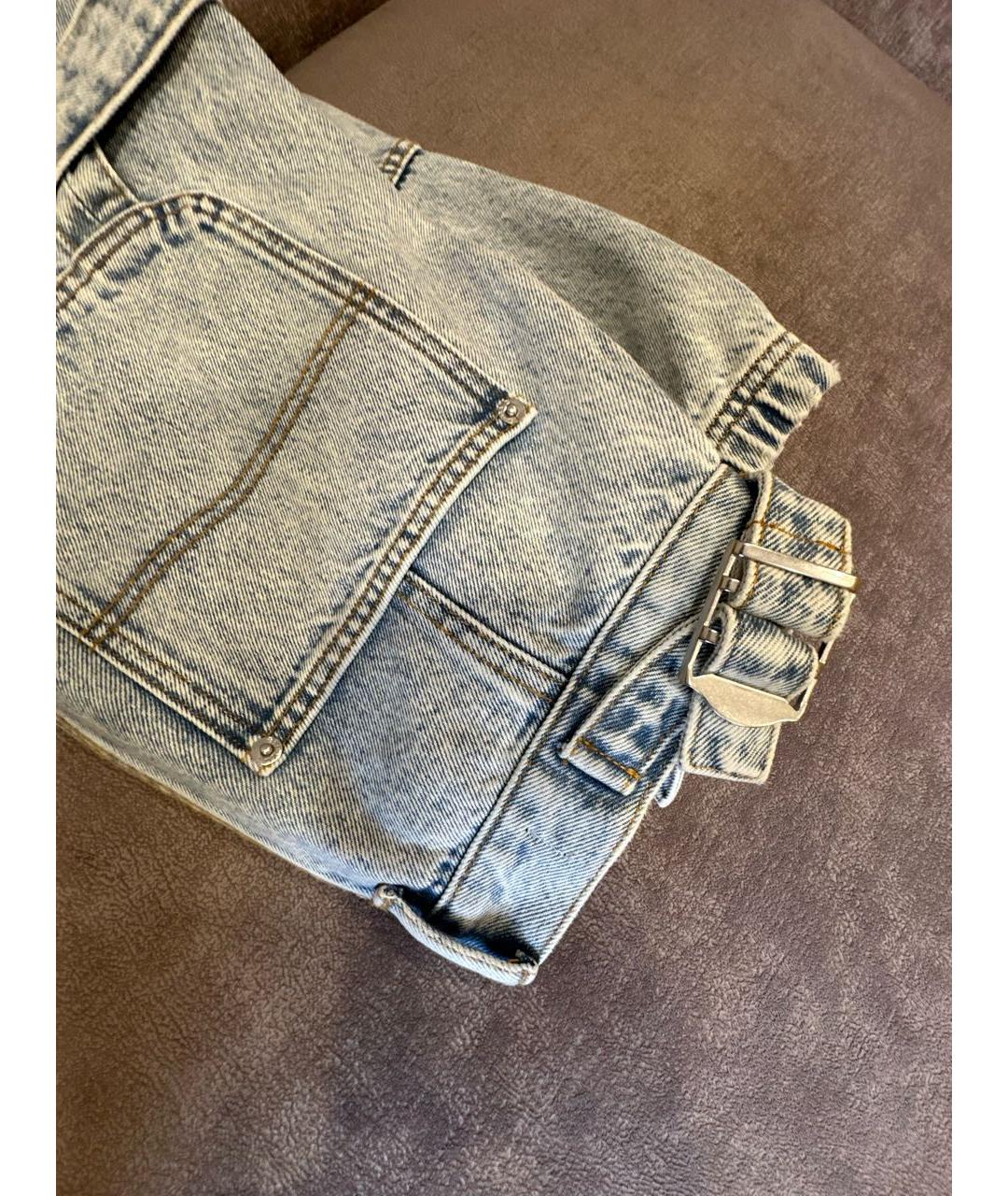 ALEXANDER WANG Голубые хлопковые прямые джинсы, фото 7