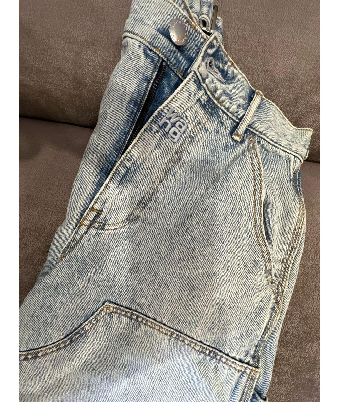 ALEXANDER WANG Голубые хлопковые прямые джинсы, фото 6