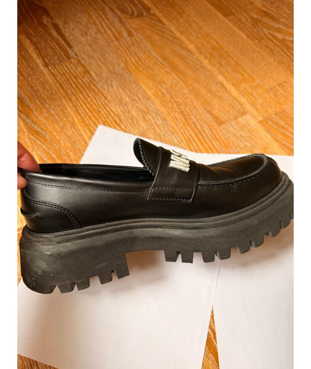 MSGM Черные кожаные лоферы и мокасины, фото 2