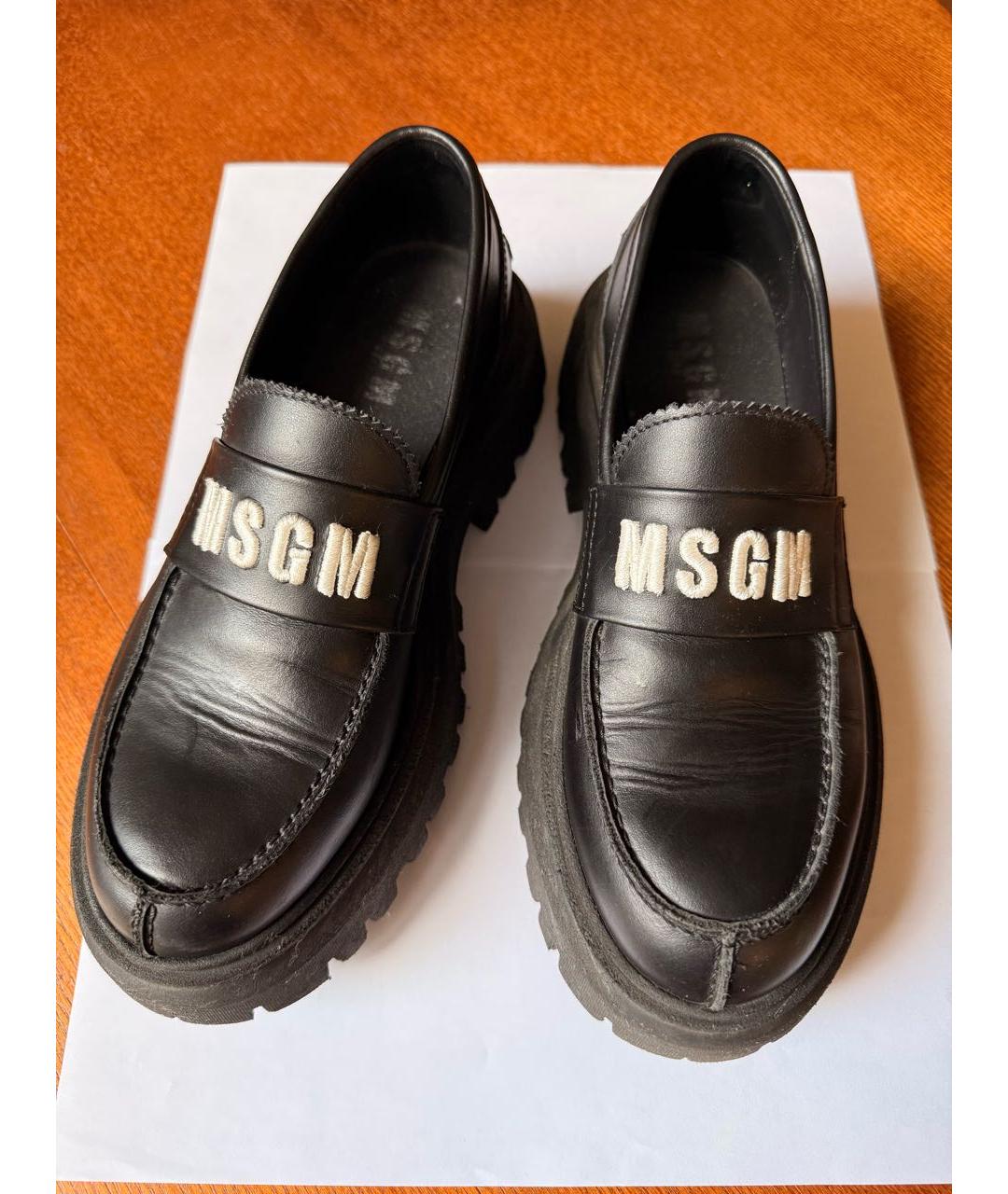 MSGM Черные кожаные лоферы и мокасины, фото 3