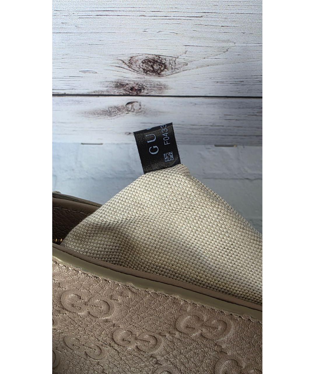 GUCCI Бежевая кожаная сумка с короткими ручками, фото 6