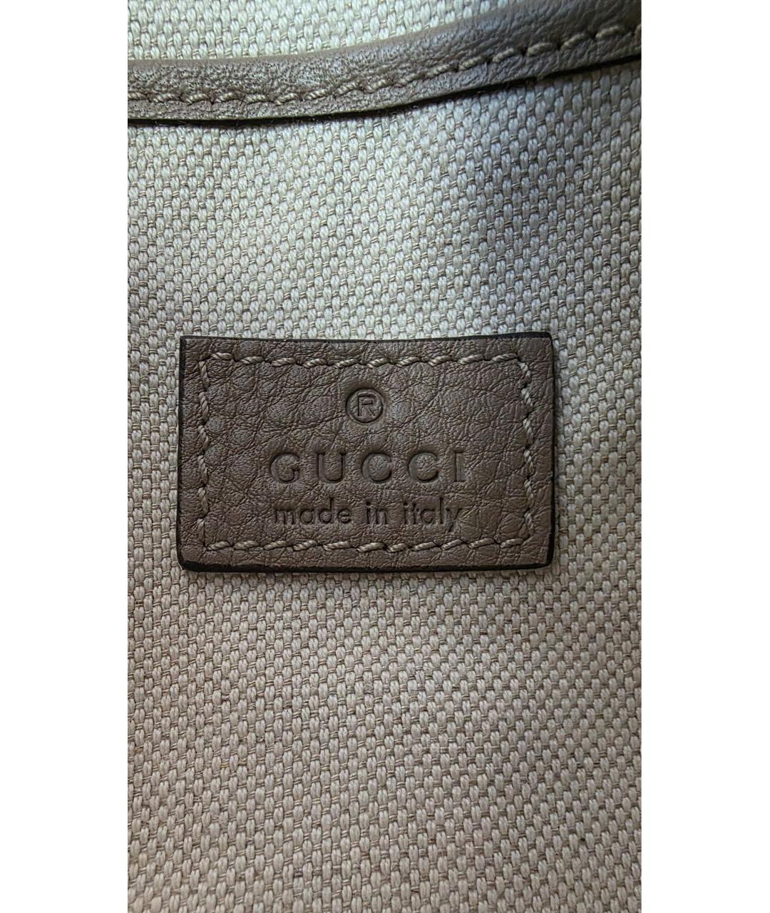 GUCCI Бежевая кожаная сумка с короткими ручками, фото 8