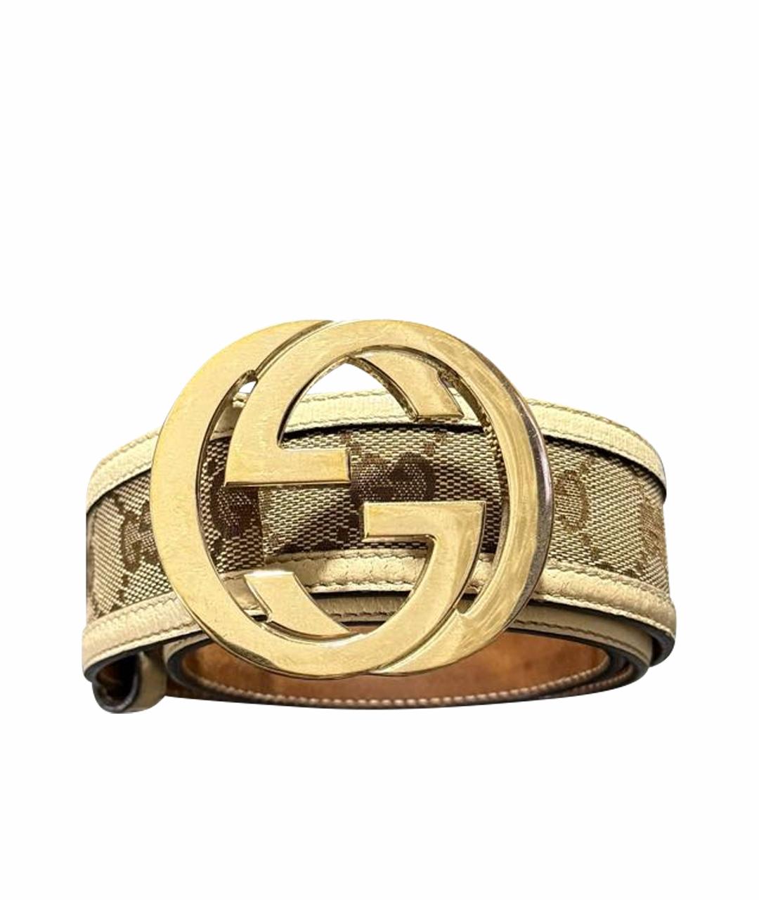 GUCCI Бежевый кожаный ремень, фото 1
