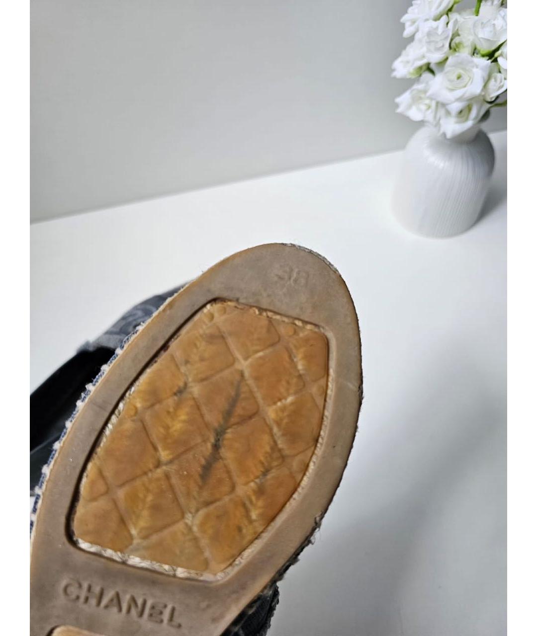 CHANEL Синие мокасины, фото 6