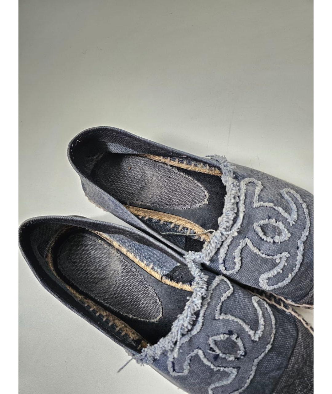 CHANEL Синие мокасины, фото 3