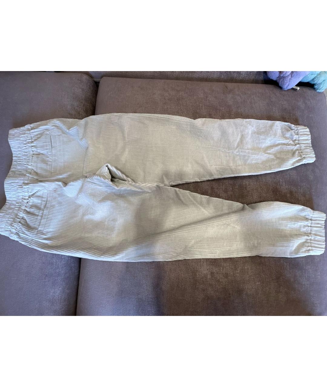 BRUNELLO CUCINELLI Серые велюровые прямые брюки, фото 2