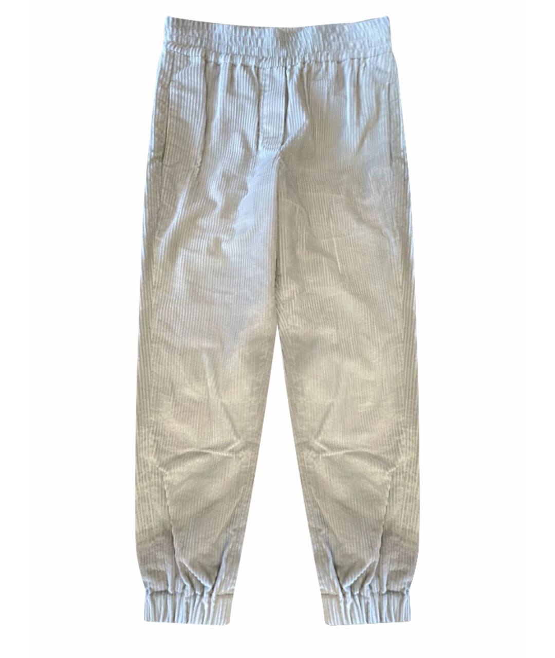 BRUNELLO CUCINELLI Серые велюровые прямые брюки, фото 1