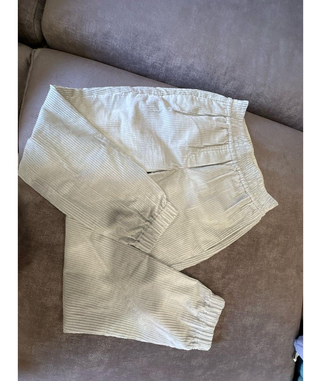 BRUNELLO CUCINELLI Серые велюровые прямые брюки, фото 5