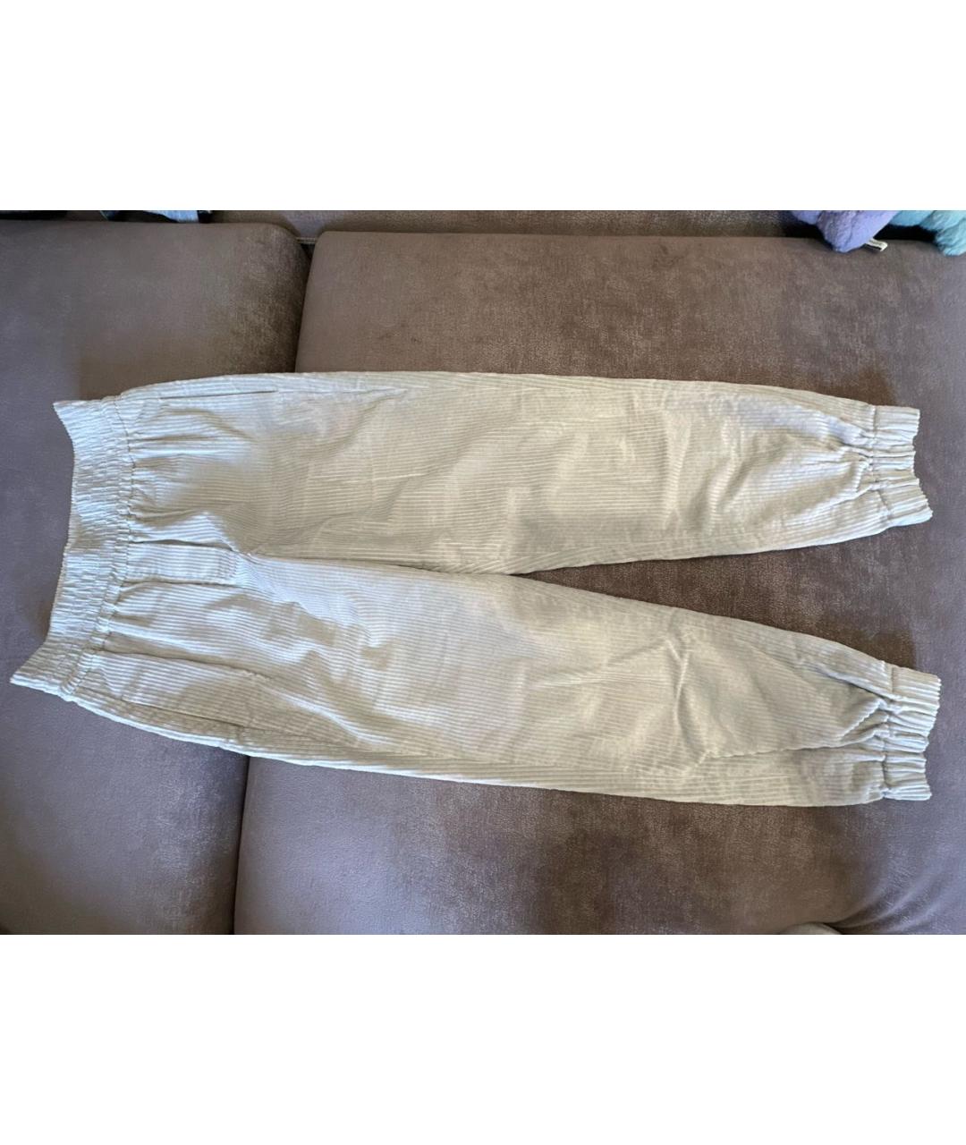 BRUNELLO CUCINELLI Серые велюровые прямые брюки, фото 6