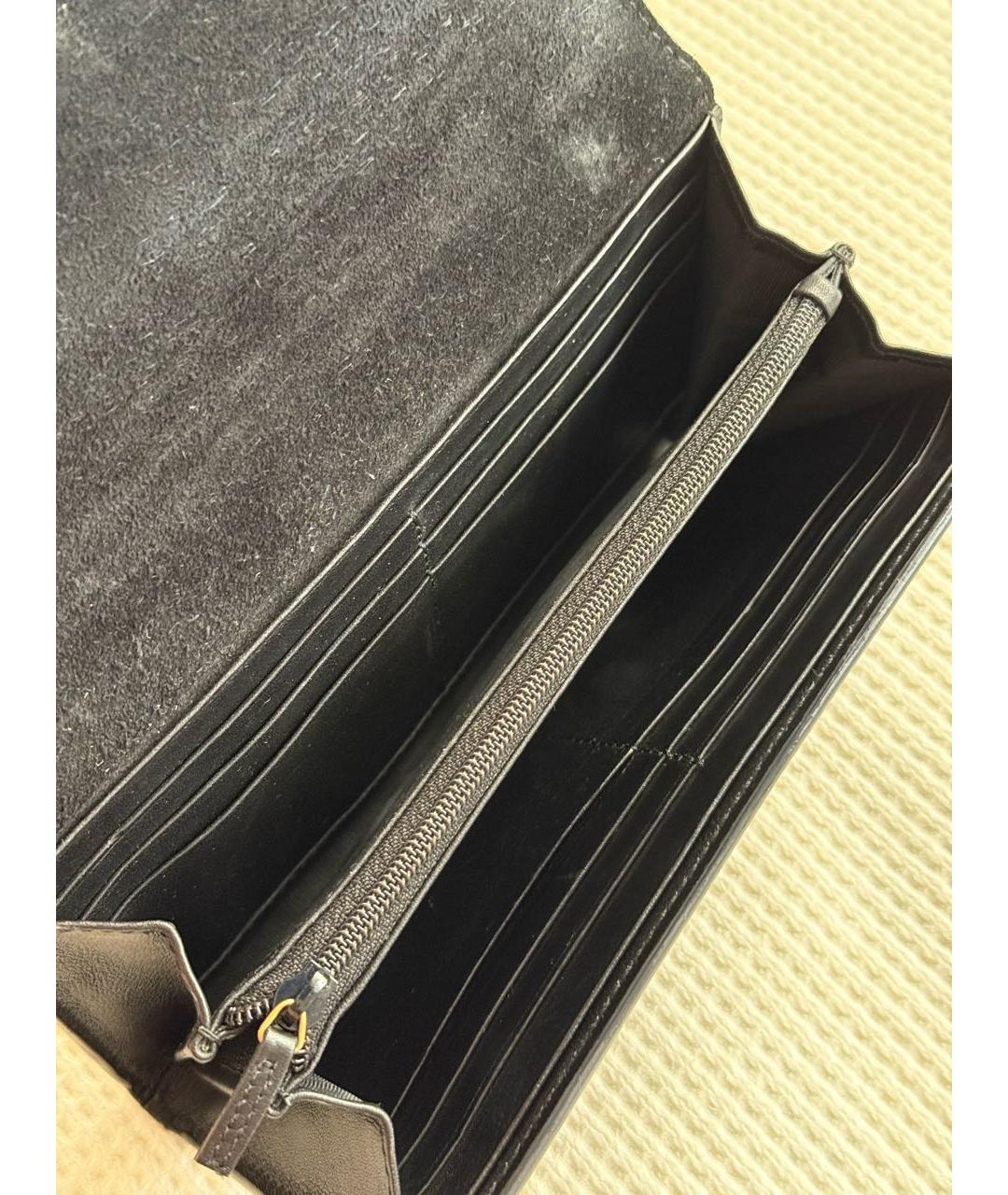 GUCCI Черный кошелек из лакированной кожи, фото 3