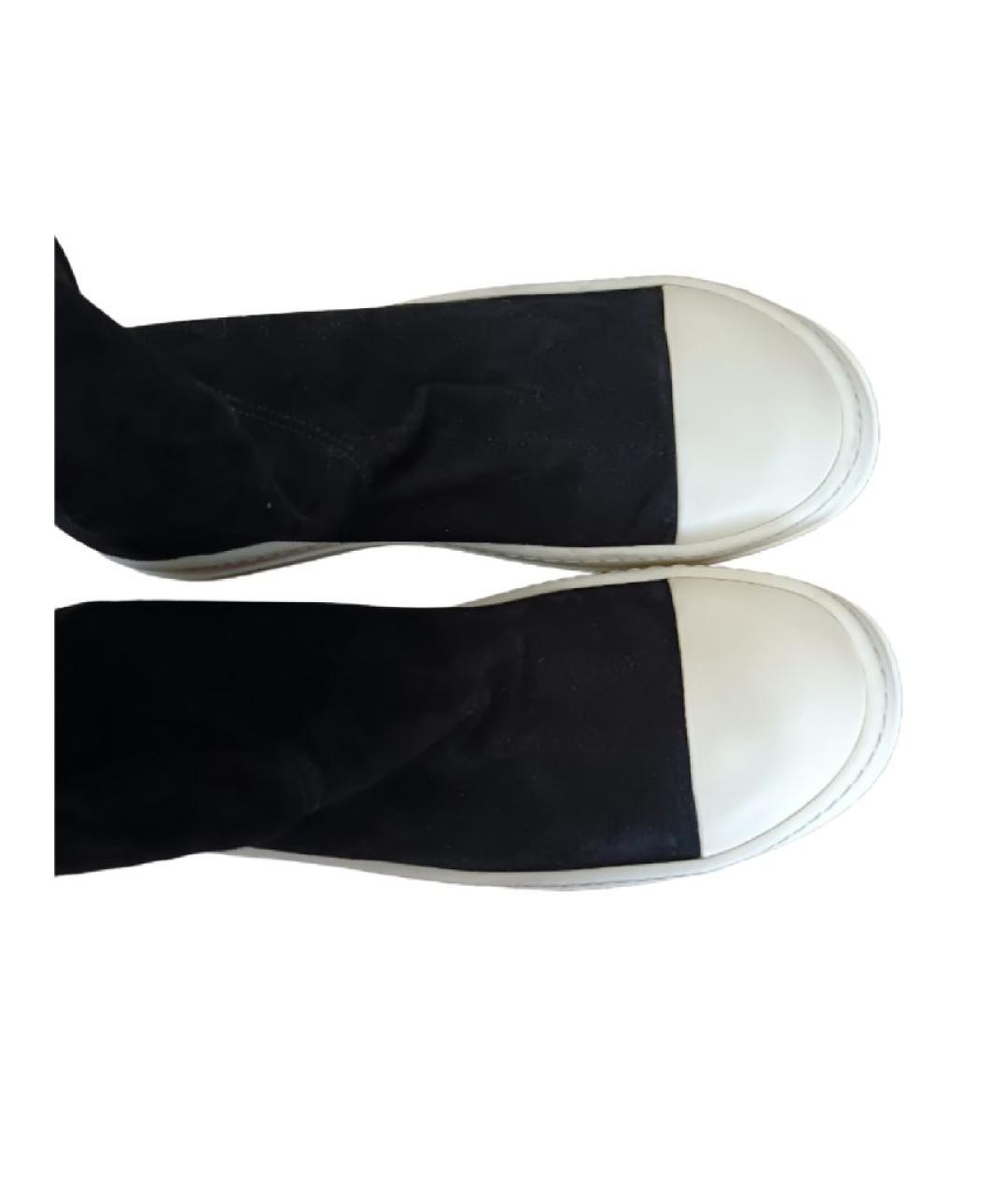 RICK OWENS Черные замшевые ботфорты, фото 3