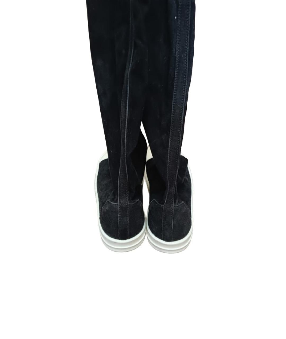 RICK OWENS Черные замшевые ботфорты, фото 4