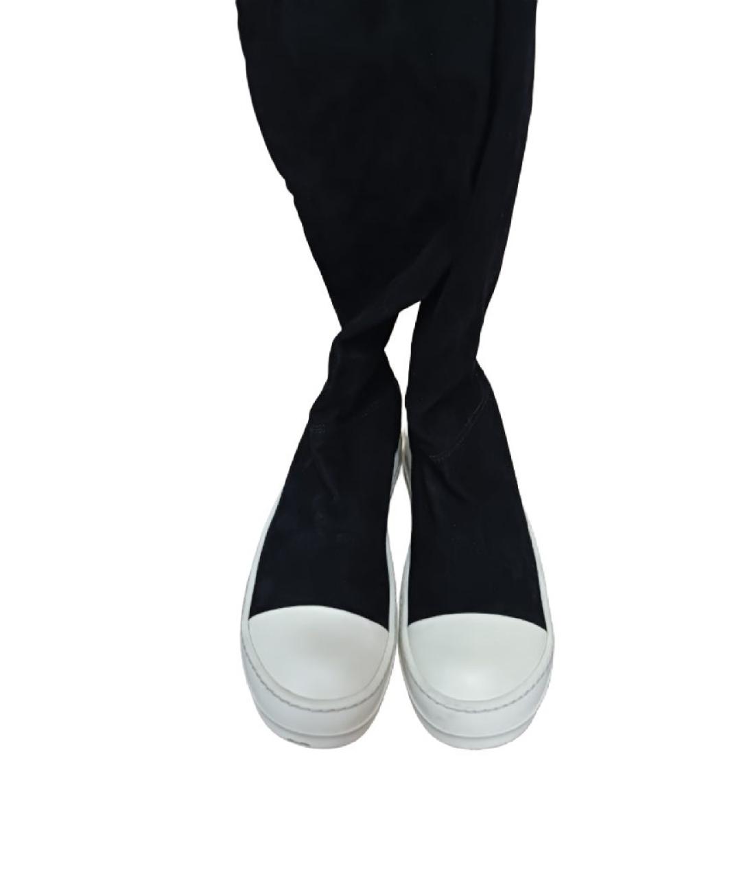 RICK OWENS Черные замшевые ботфорты, фото 2