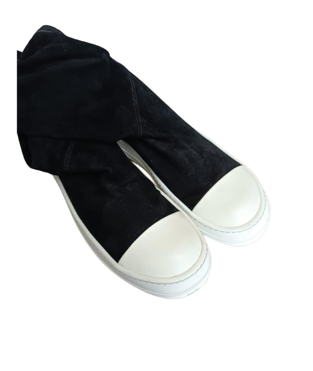 RICK OWENS Черные замшевые ботфорты, фото 5