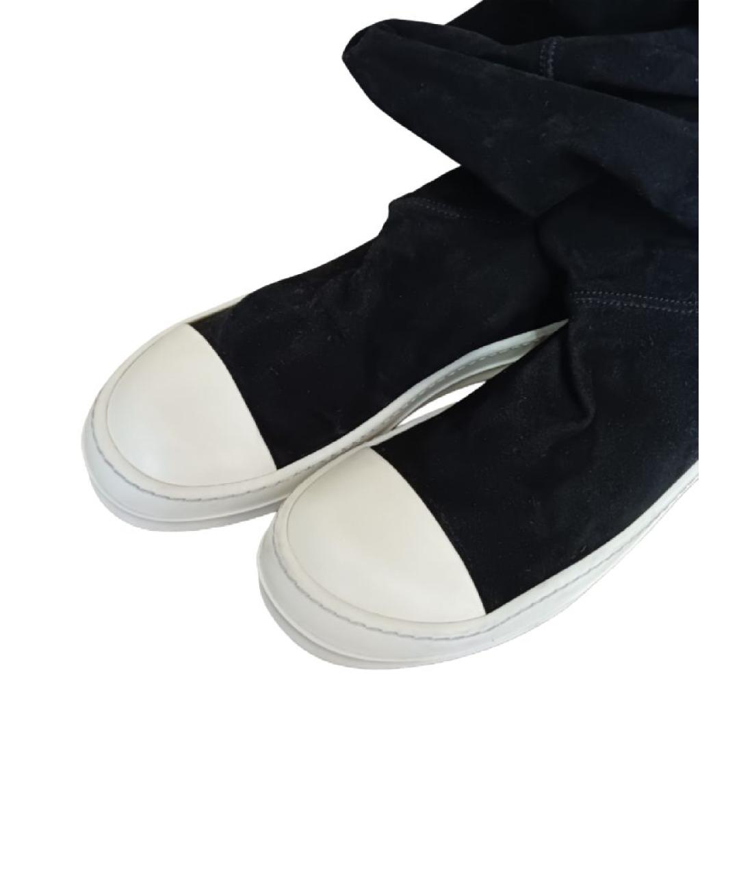 RICK OWENS Черные замшевые ботфорты, фото 7