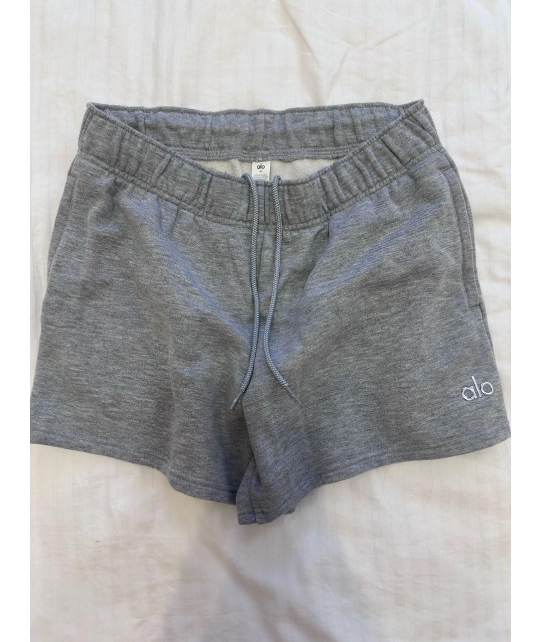 ALO YOGA Серые хлопковые шорты, фото 2