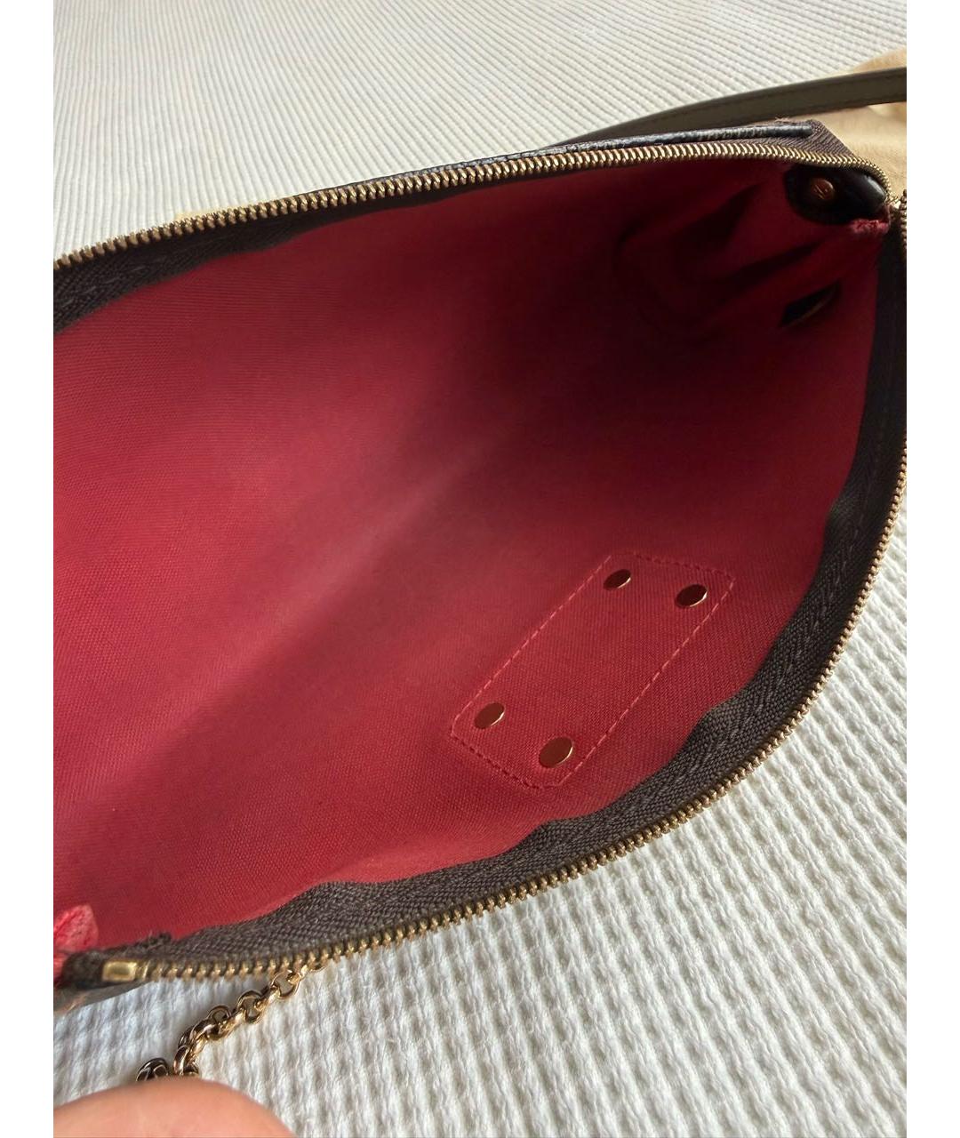 LOUIS VUITTON Коричневая кожаная сумка через плечо, фото 4