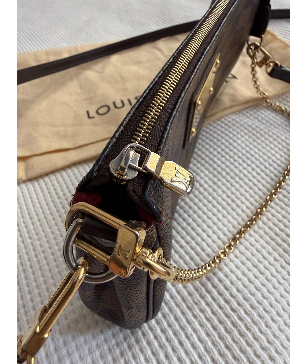 LOUIS VUITTON Коричневая кожаная сумка через плечо, фото 5