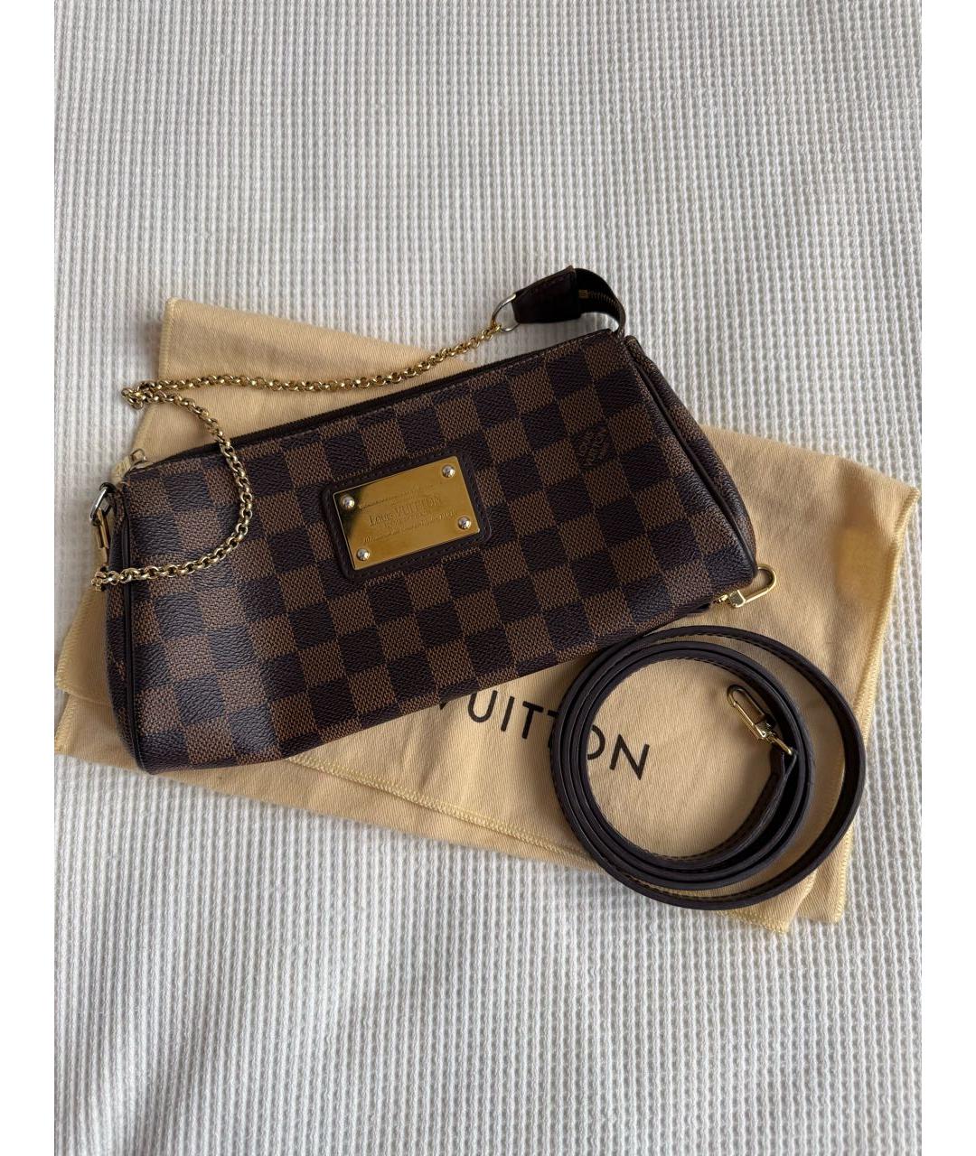 LOUIS VUITTON Коричневая кожаная сумка через плечо, фото 7