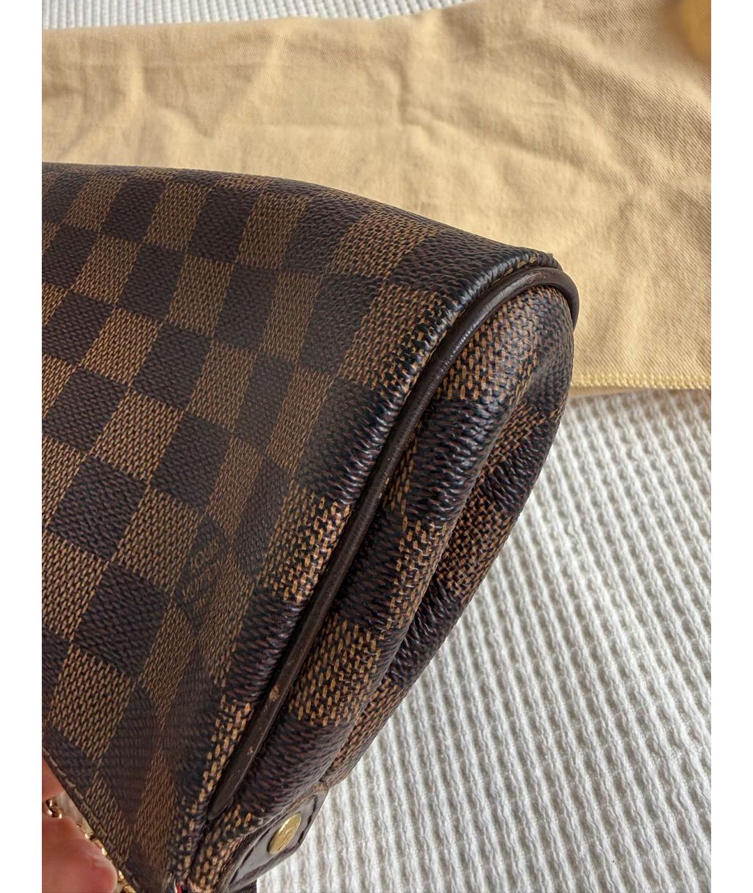 LOUIS VUITTON Коричневая кожаная сумка через плечо, фото 3