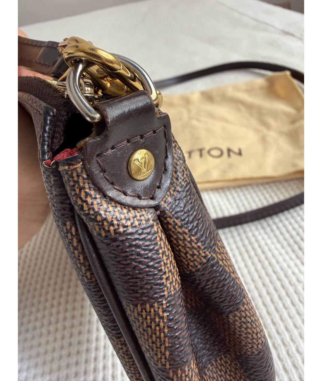 LOUIS VUITTON Коричневая кожаная сумка через плечо, фото 6