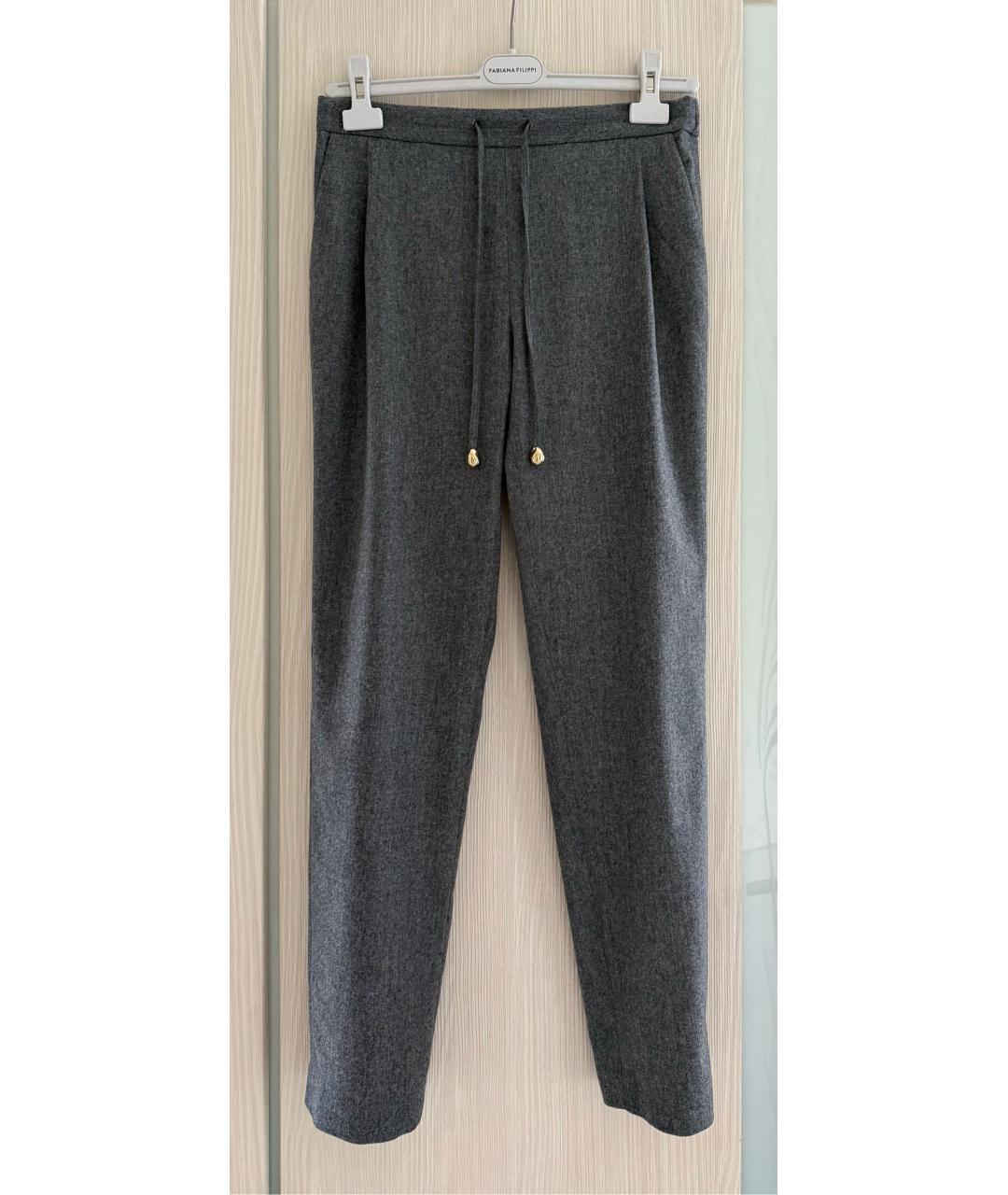 FABIANA FILIPPI Серые шерстяные прямые брюки, фото 6