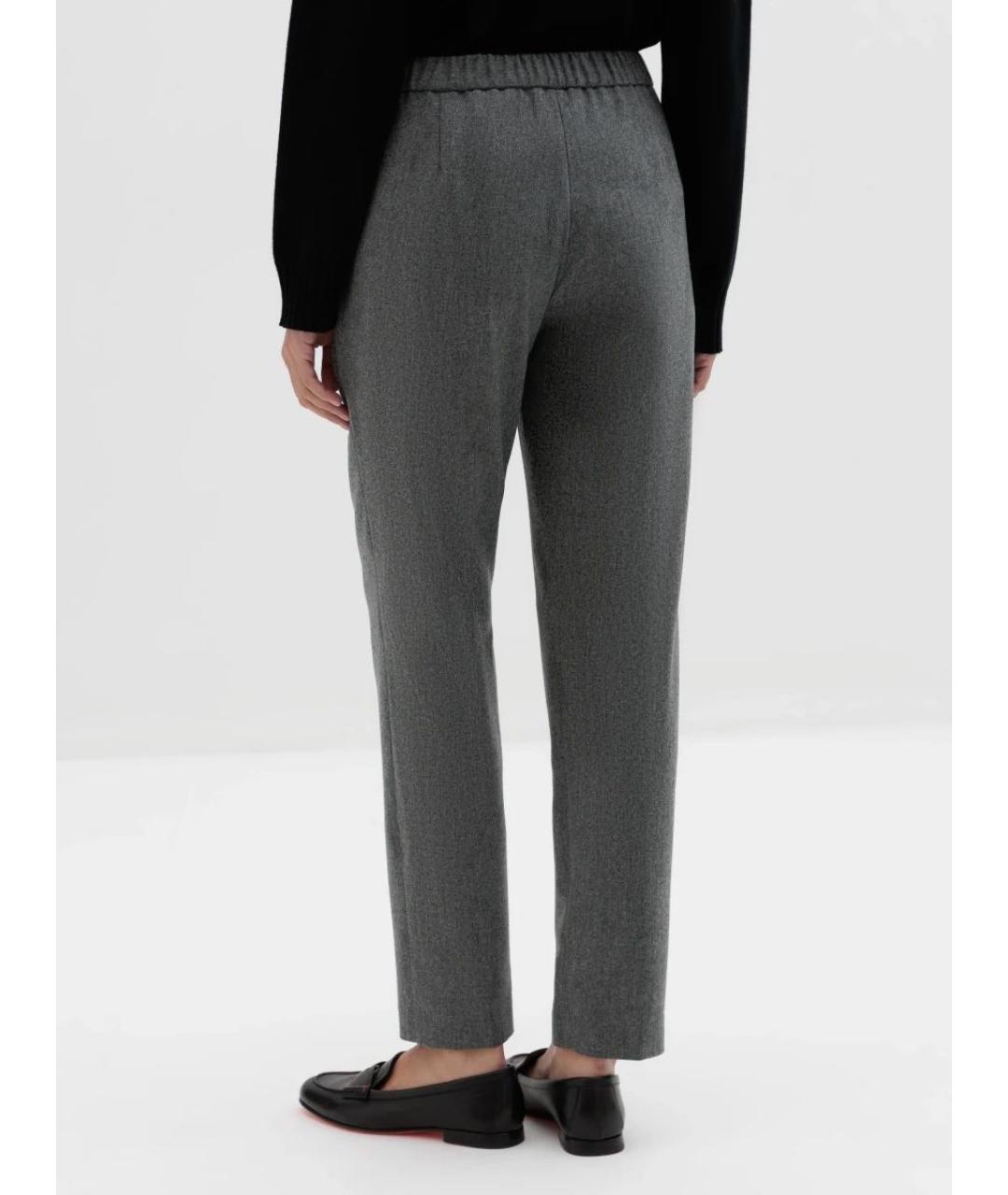 FABIANA FILIPPI Серые шерстяные прямые брюки, фото 5