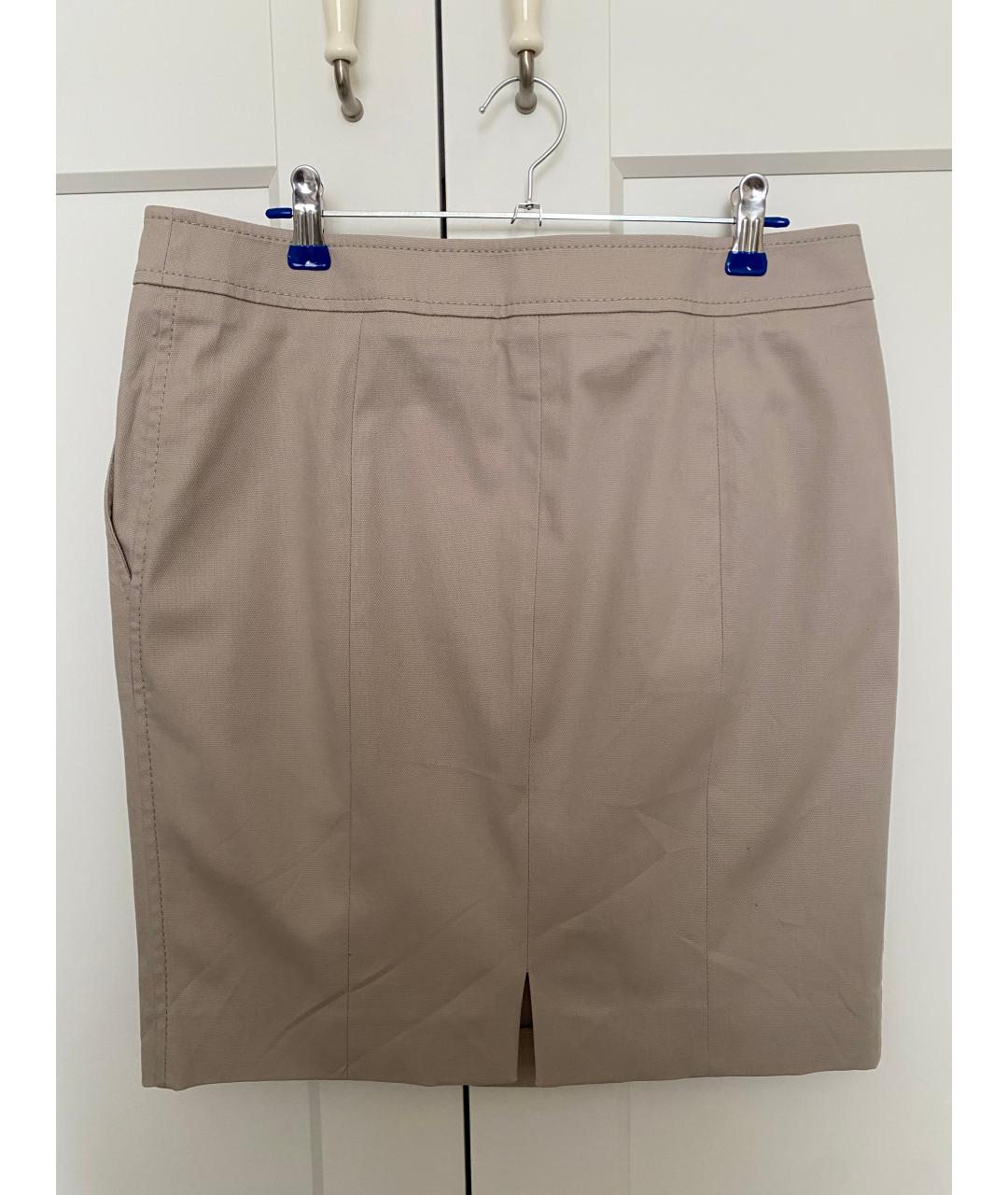 RED VALENTINO Бежевая хлопковая юбка мини, фото 2