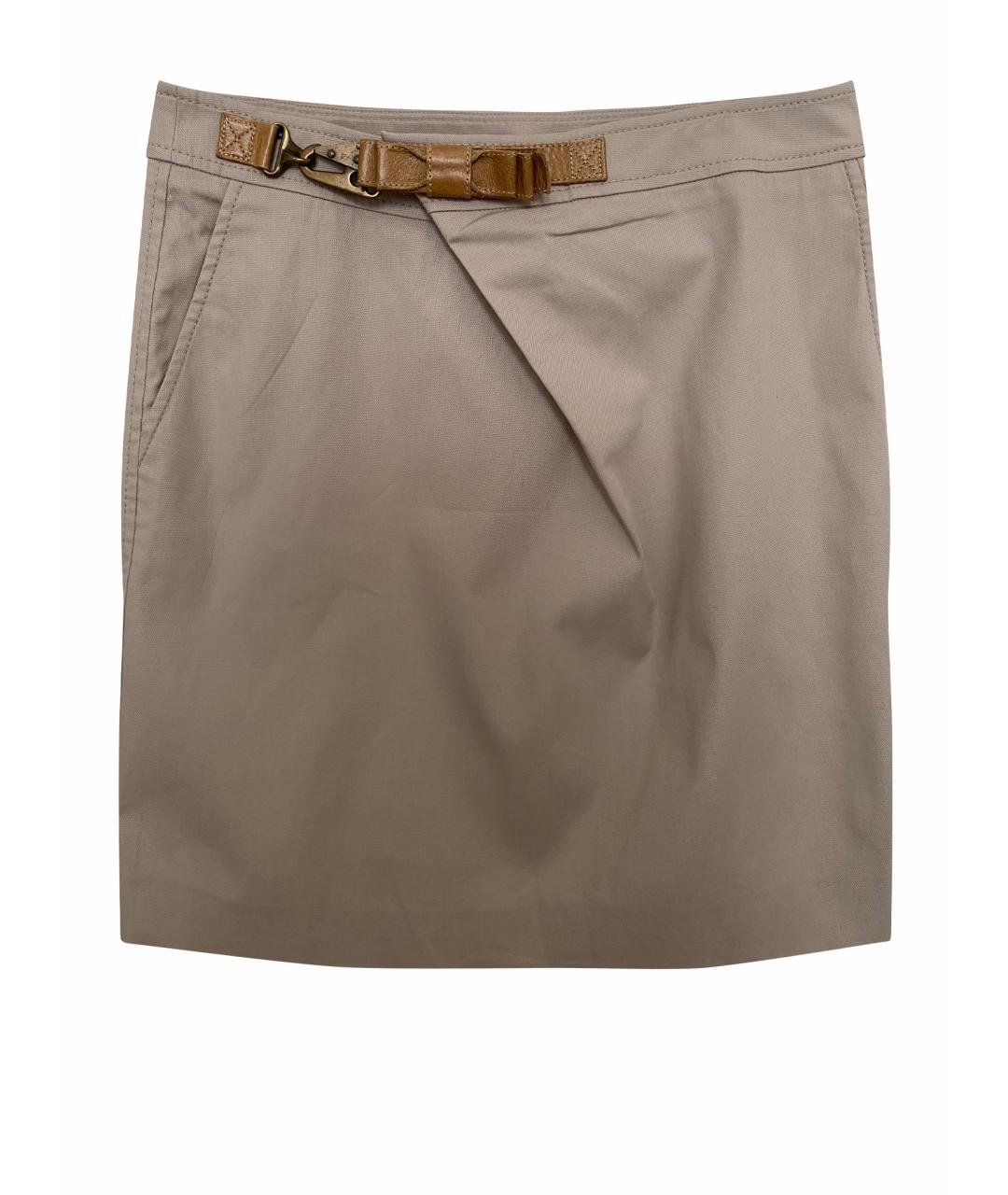 RED VALENTINO Бежевая хлопковая юбка мини, фото 1