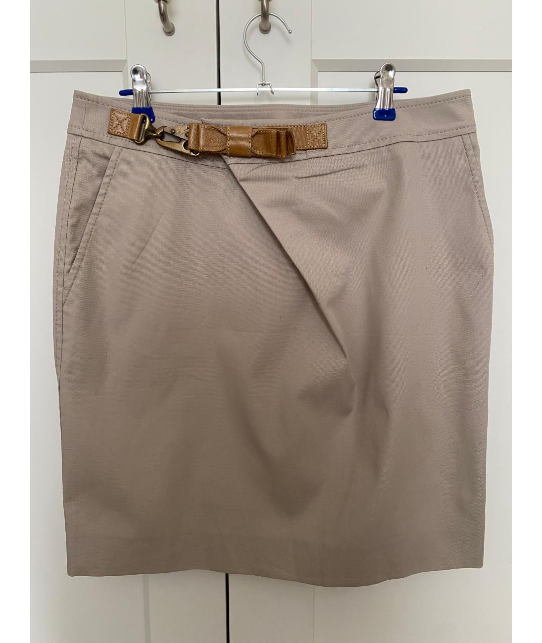 RED VALENTINO Бежевая хлопковая юбка мини, фото 10