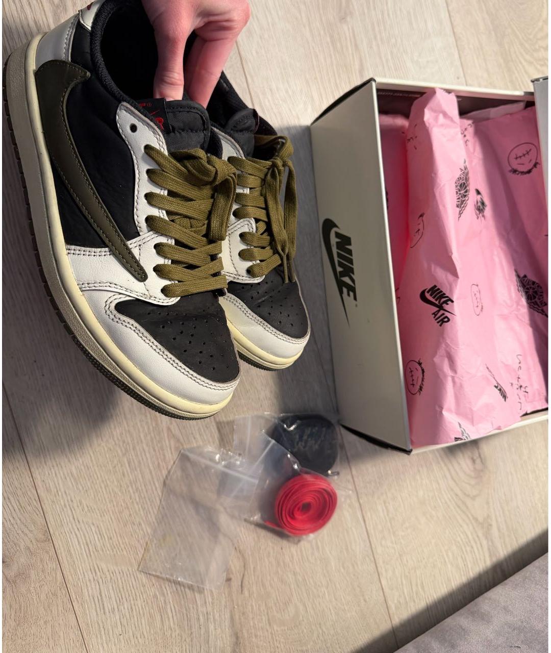 JORDAN Хаки кожаные кеды, фото 6