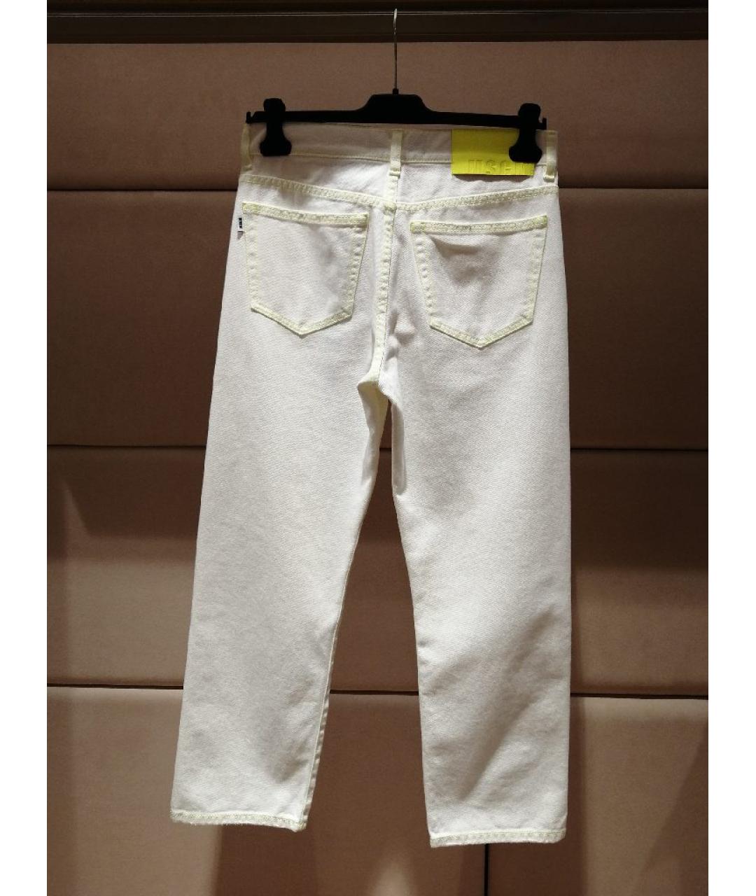 MSGM Белые хлопковые прямые джинсы, фото 2