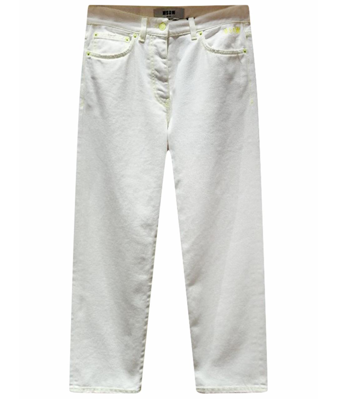 MSGM Белые хлопковые прямые джинсы, фото 1