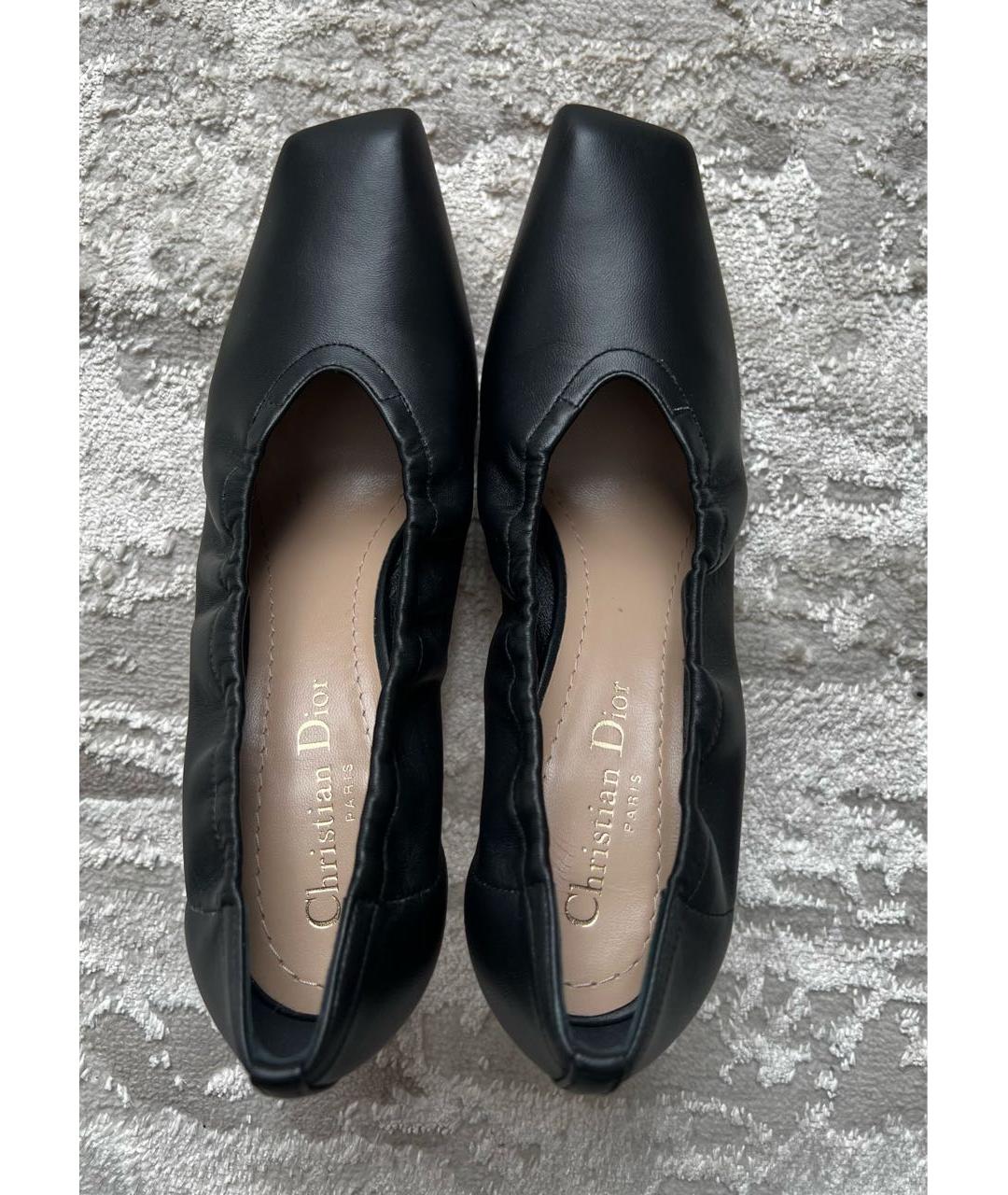 CHRISTIAN DIOR Черные кожаные туфли, фото 3