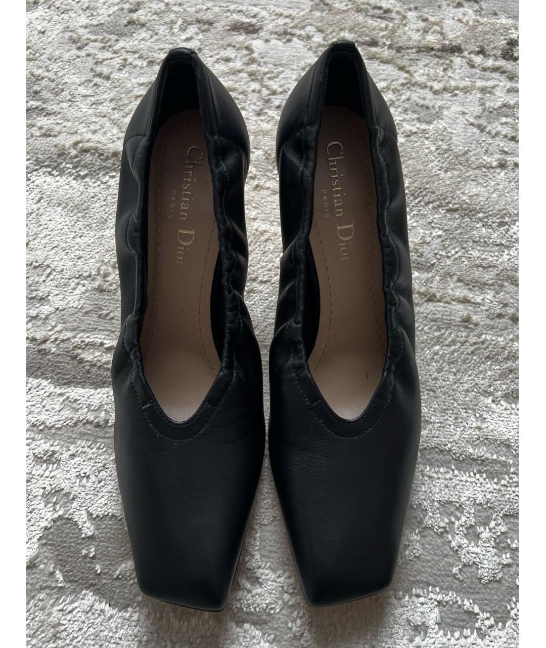 CHRISTIAN DIOR Черные кожаные туфли, фото 2