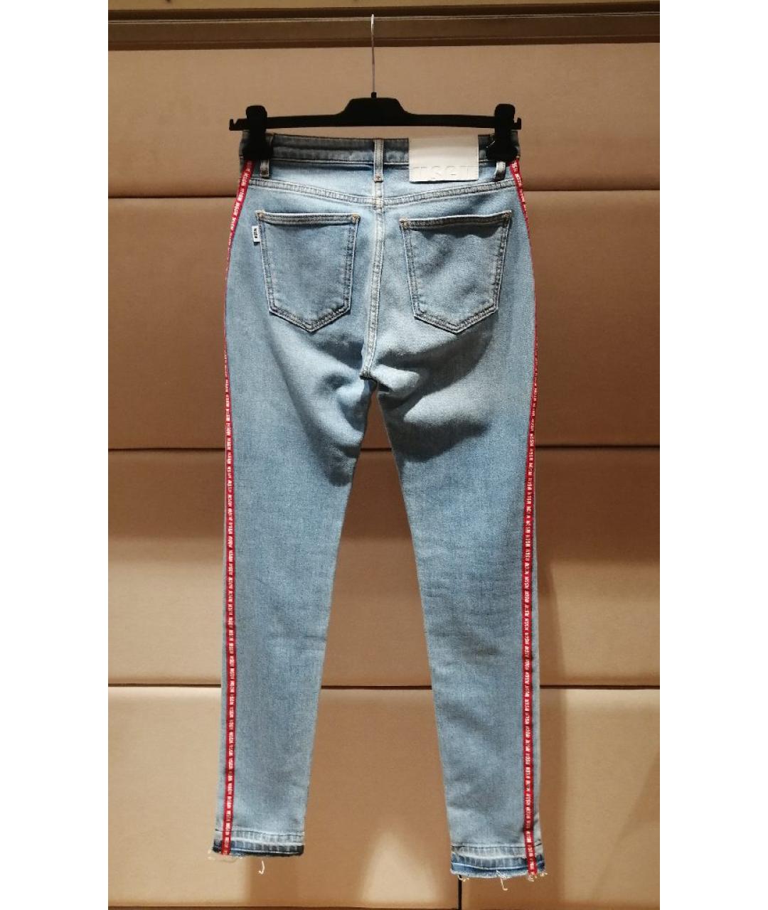 MSGM Голубые хлопковые джинсы слим, фото 2