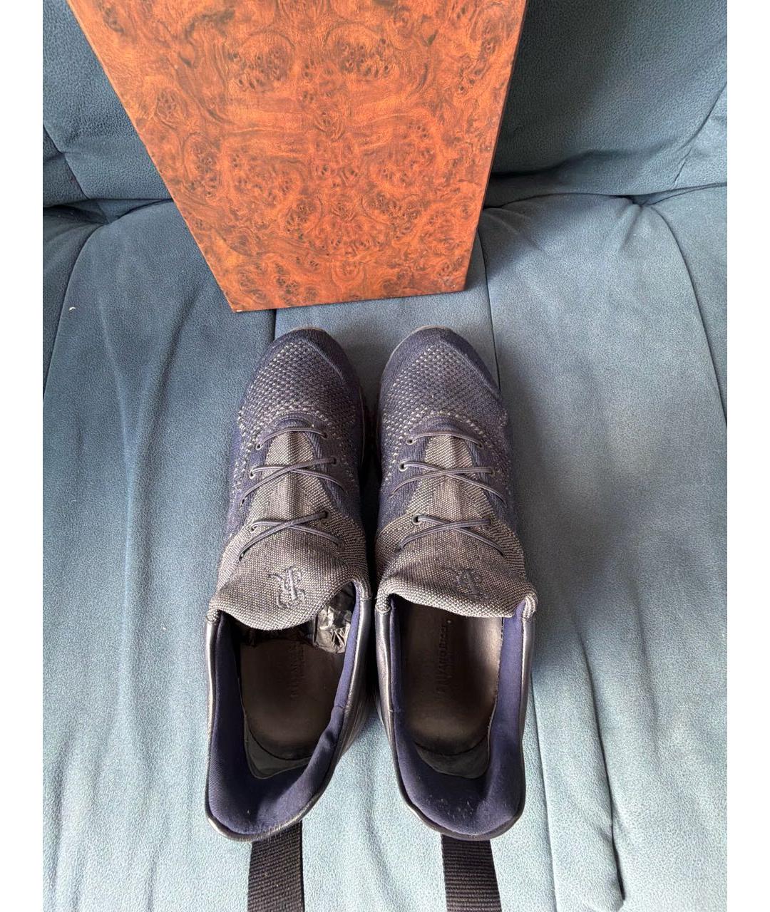 STEFANO RICCI Синие текстильные низкие кроссовки / кеды, фото 3