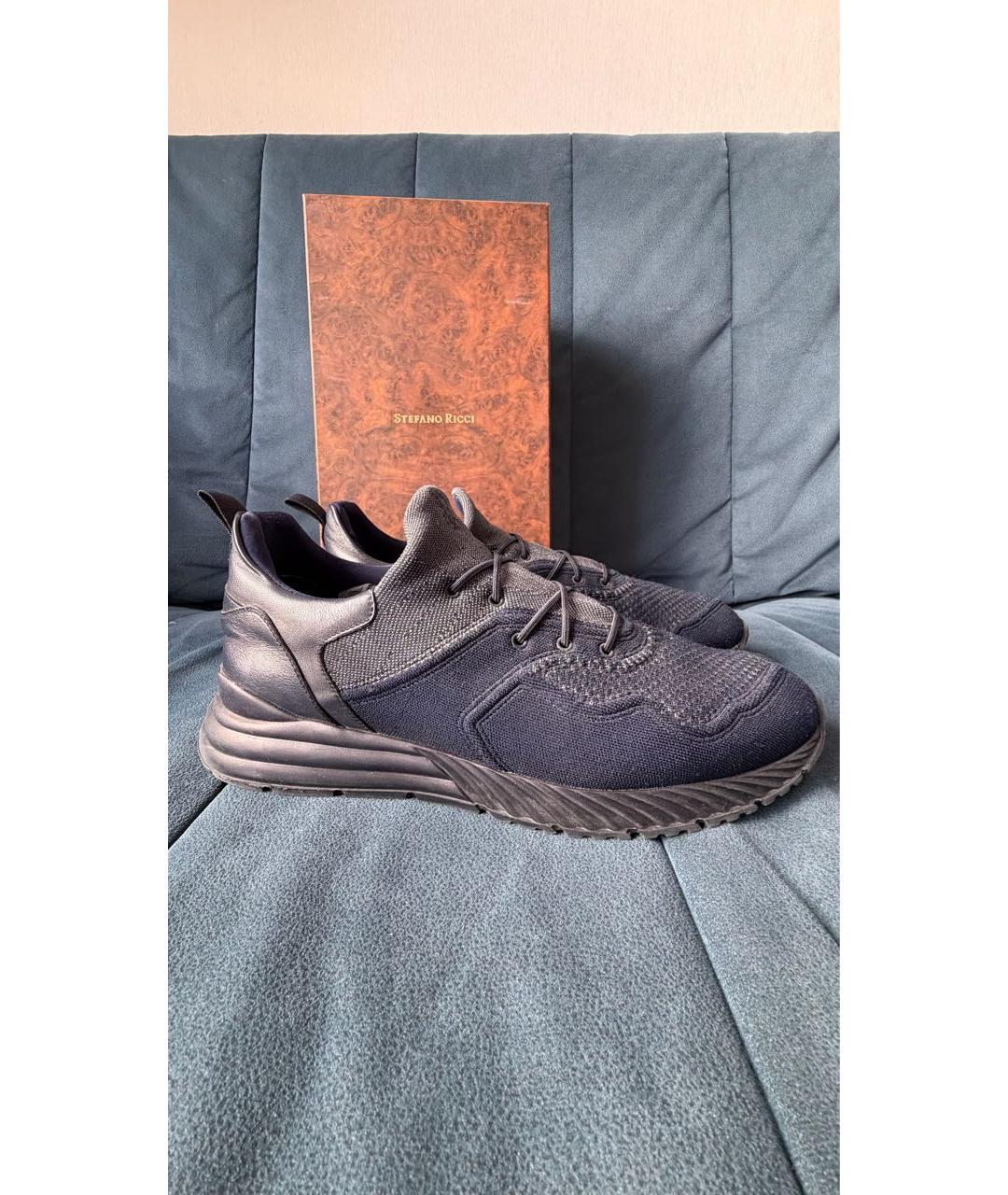 STEFANO RICCI Синие текстильные низкие кроссовки / кеды, фото 7