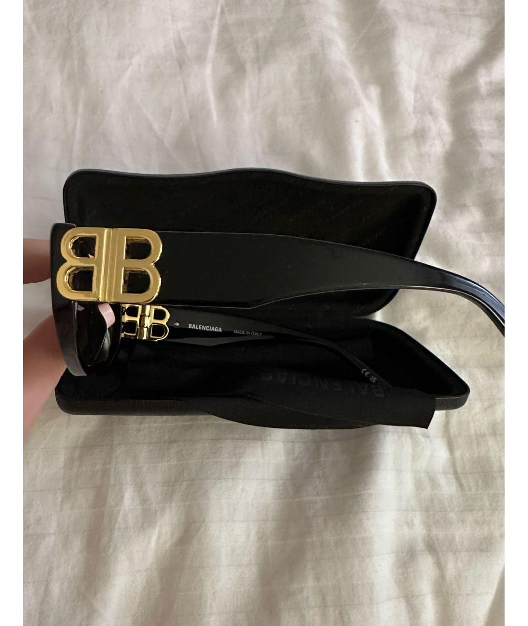 BALENCIAGA Черные пластиковые солнцезащитные очки, фото 2