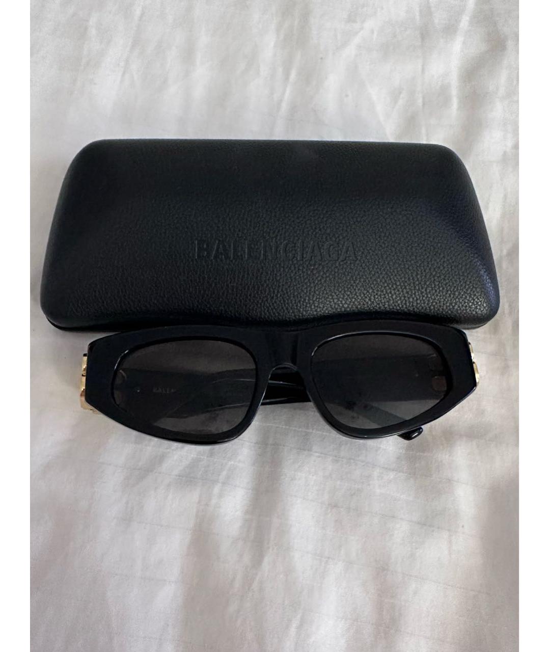 BALENCIAGA Черные пластиковые солнцезащитные очки, фото 3