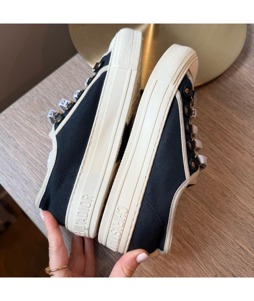 CHRISTIAN DIOR Черные текстильные кеды, фото 7