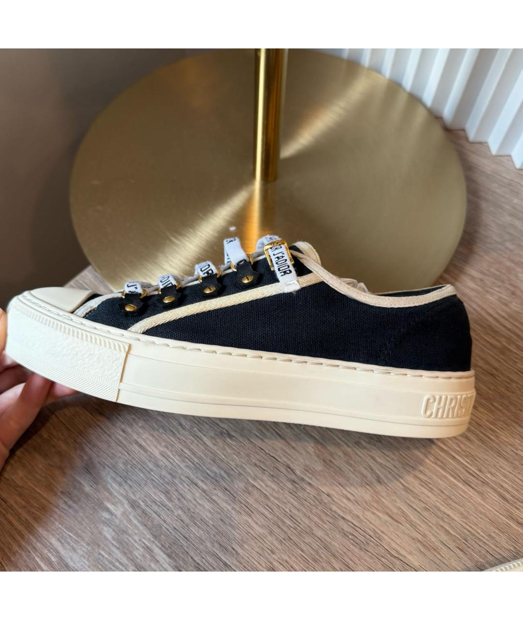 CHRISTIAN DIOR Черные текстильные кеды, фото 6