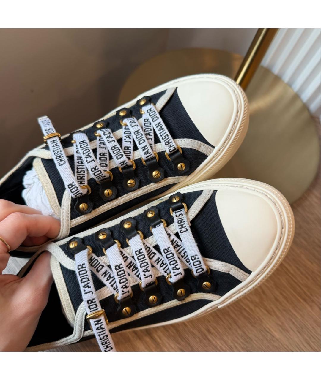 CHRISTIAN DIOR Черные текстильные кеды, фото 4