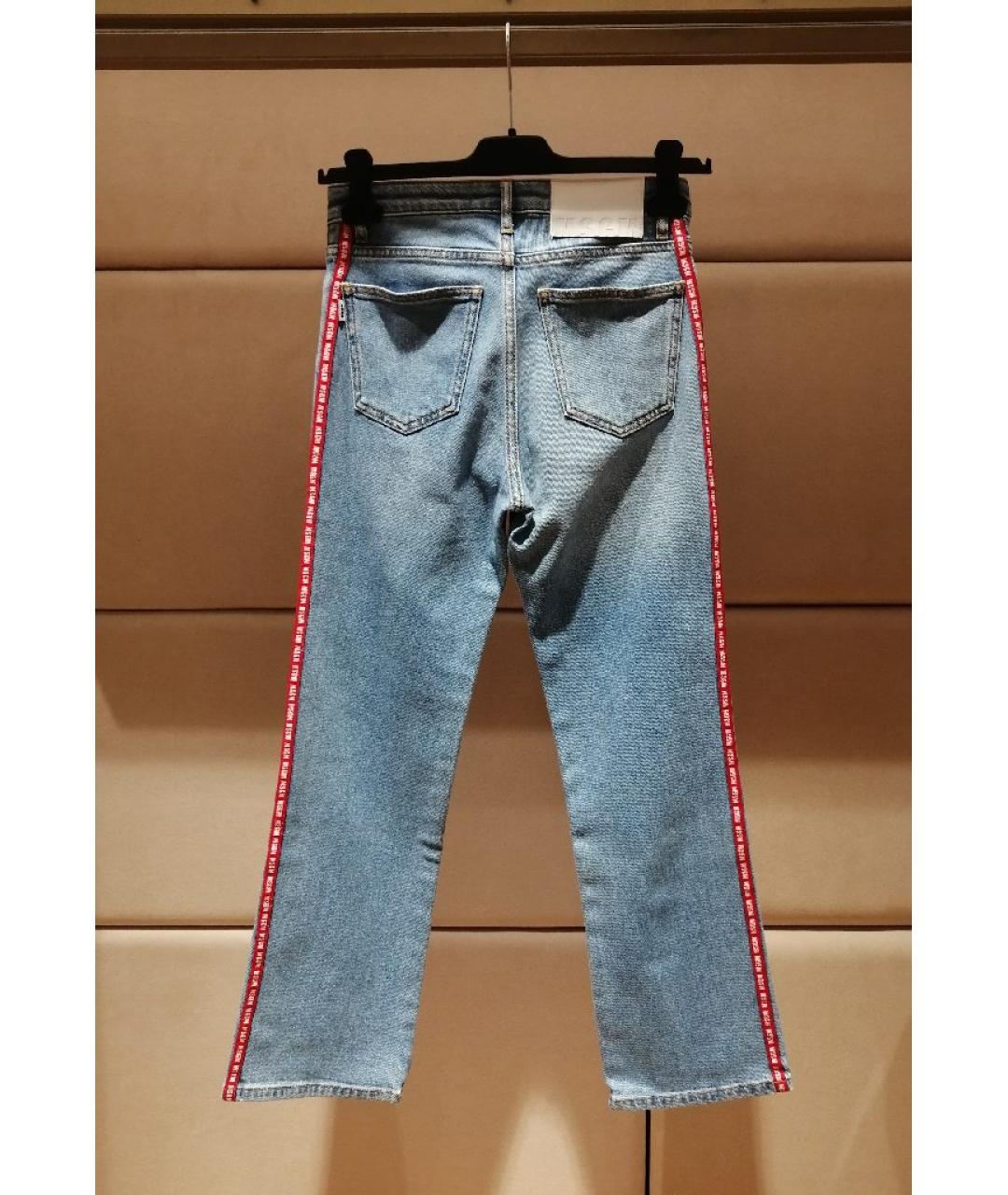 MSGM Голубые хлопковые прямые джинсы, фото 2