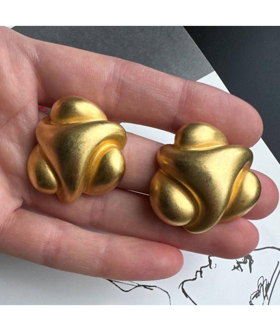 KENNETH JAY LANE Золотые металлические клипсы, фото 4