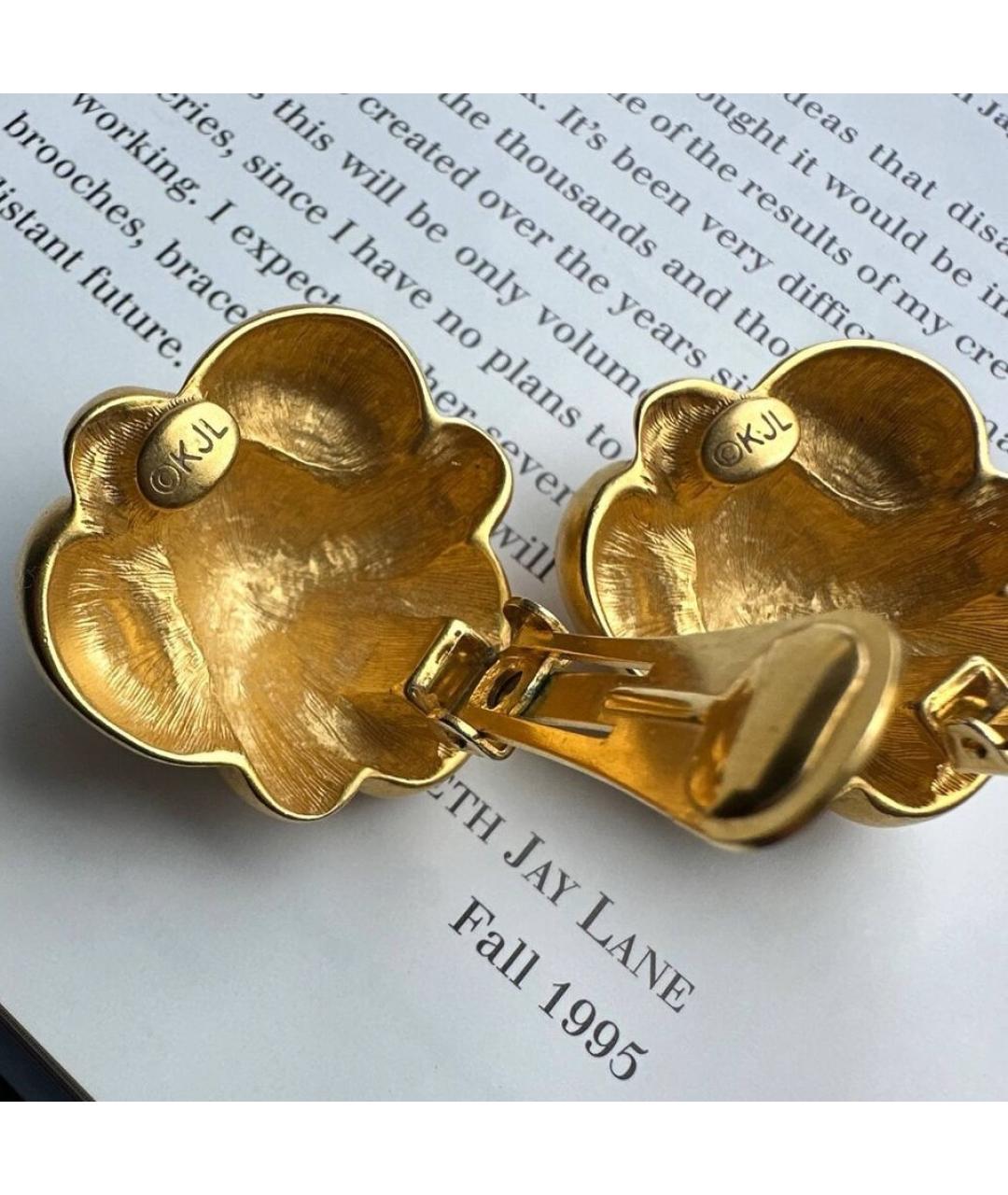 KENNETH JAY LANE Золотые металлические клипсы, фото 2
