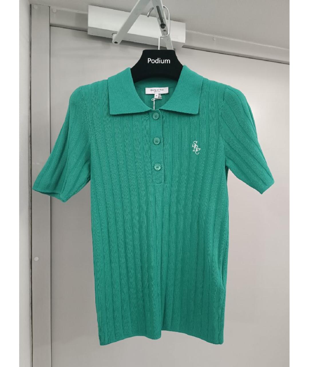 SPORTY AND RICH Бирюзовая полиамидовая футболка, фото 9