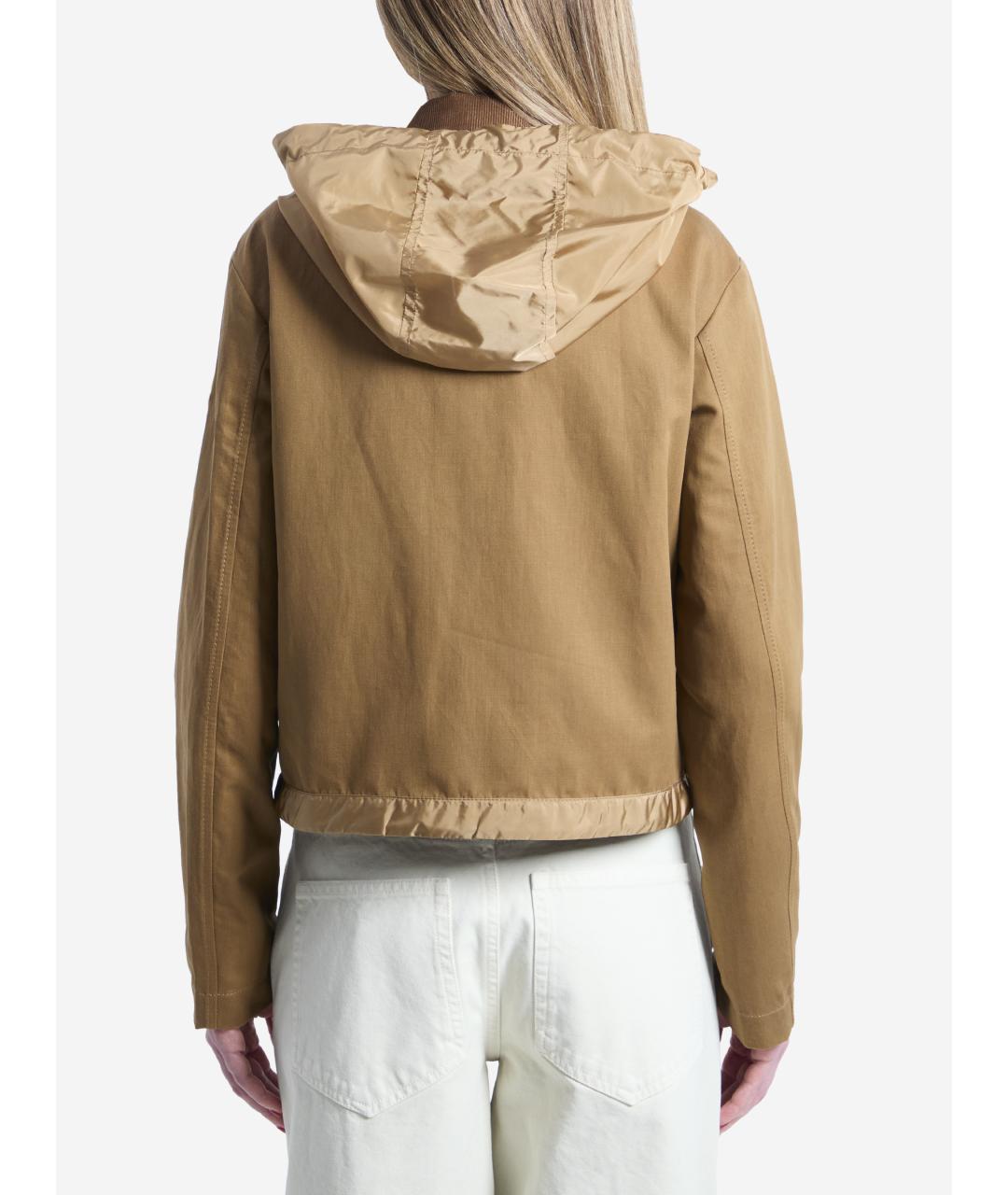 MONCLER Коричневая хлопковая куртка, фото 2